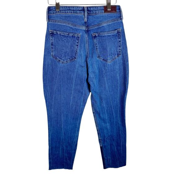 Hollister Patchwork Raw Hem High Rise Straight Leg Cropped Mom Jeans Size 26 - Picture 3 of 9